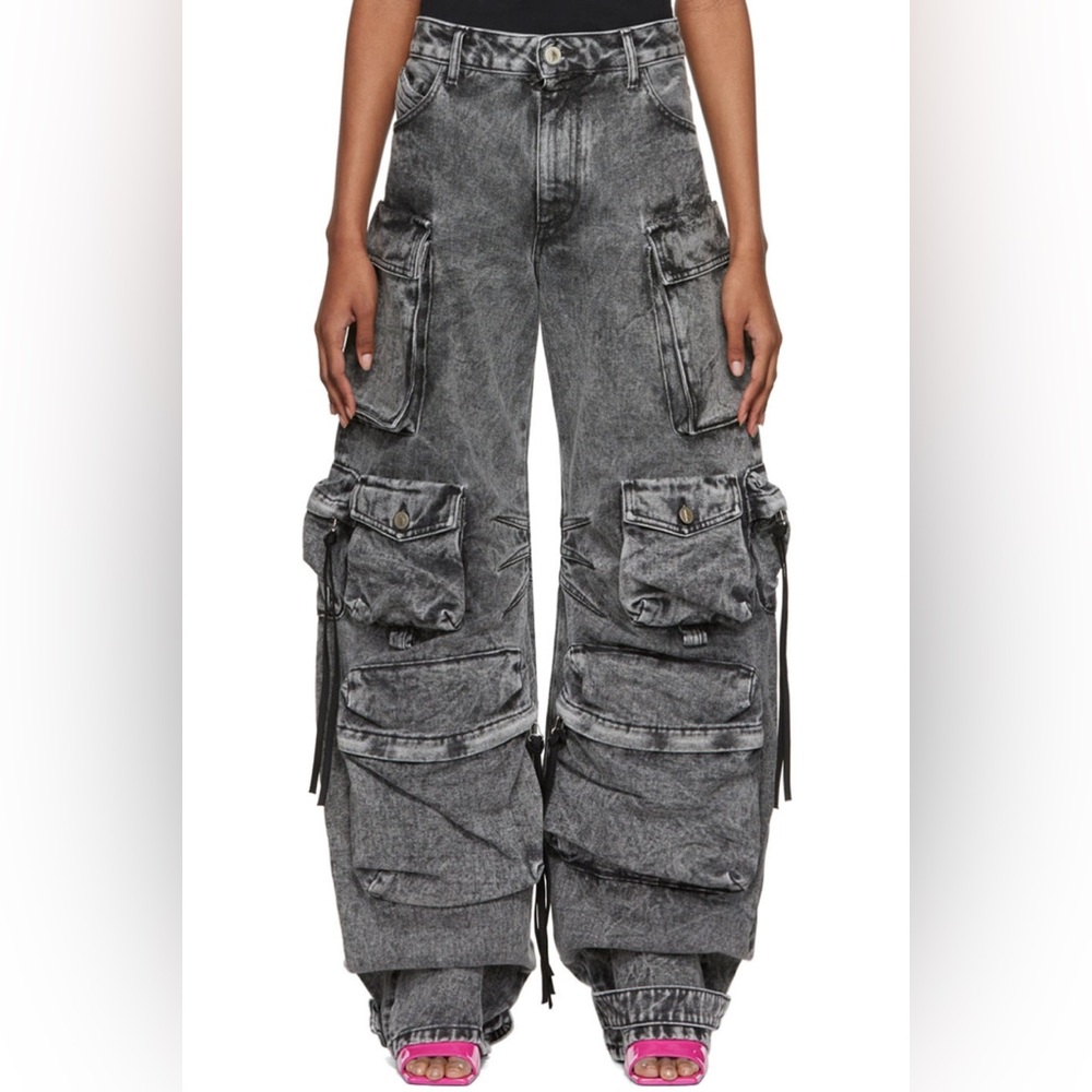 The Attico Fern Gray Wide Leg Pants
